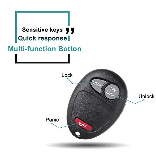 Selead 991137-5243-1350583821 Keyless Entry Remote Control Key Fob Clicker Transmitter 3 Buttons Fit For Chevy For Gmc For Hummer For Isuzu 2001-2012 Antitheft Keyless Entry Systems L2C0007T 2Pcs Us Stock thumb #2