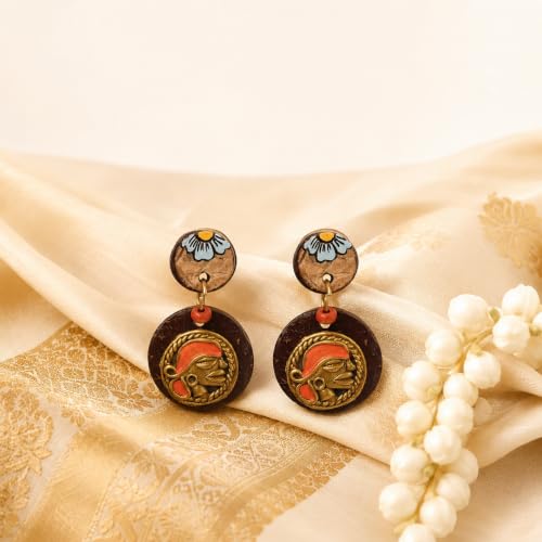 Image of Handcrafted Tribal Wooden Earrings Collection for Women - Butterfly, Princess & Modern Geometric Statement Designs
