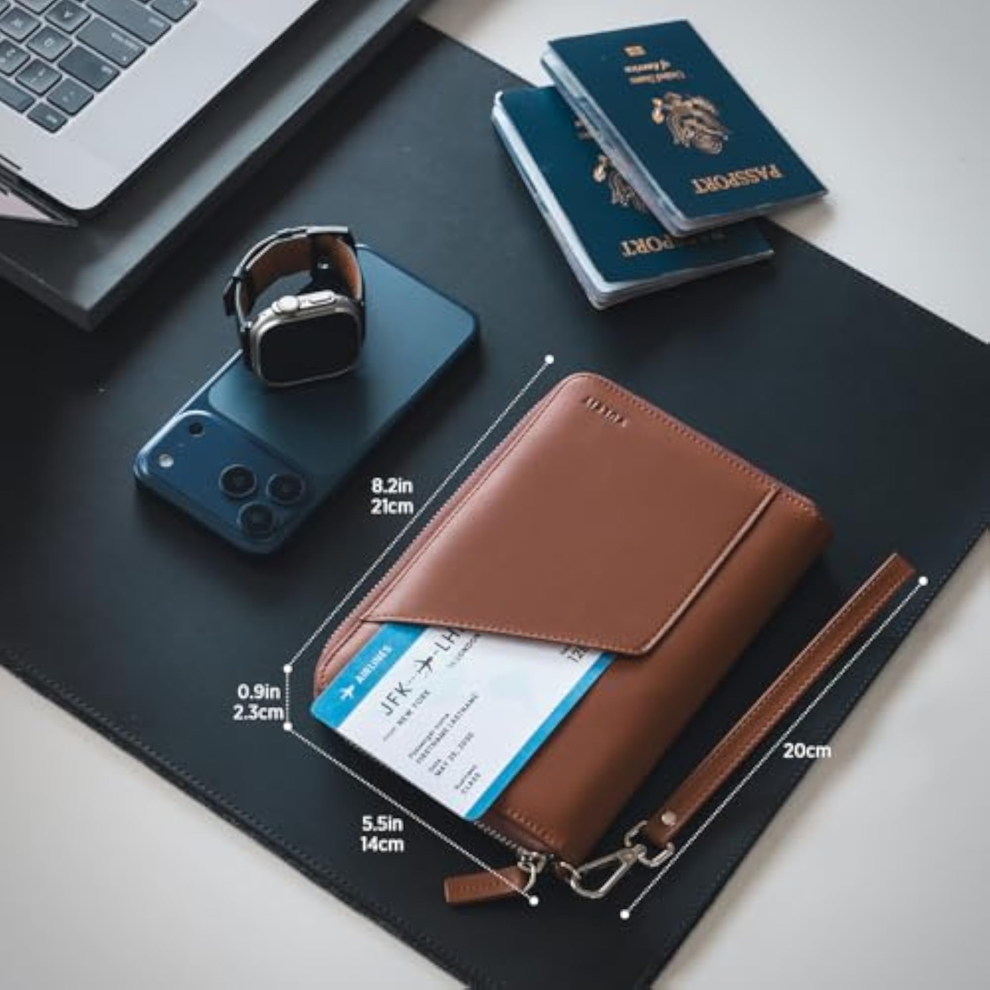 Leather Passport Holder Family Travel Organizer