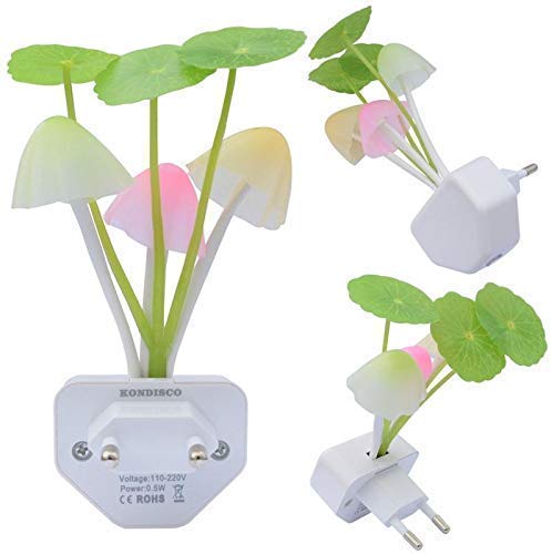 FLY GROUP Colorful Mushroom LED Night Light Lamp with Automatic Sensor On/Off