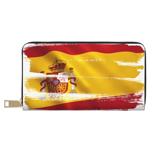 Monedero de mano con bandera de España, moderno y versátil, largo para guardar teléfonos móviles, monedas, llaves