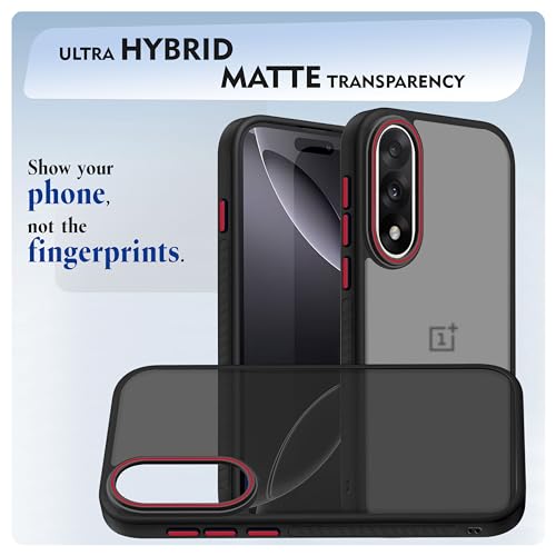 Image of V-TAN Back Cover for Oneplus Nord 5 Compatible Case, Matte Finish Transparent Case, TPU, Camera Protective Shockproof Cover (Black)