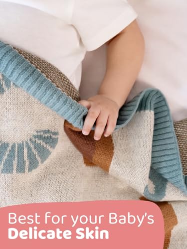 Image of haus & kinder Knitted Baby Blanket, Soft Breathable Baby Blankets Newborn, Premium Baby Blanket for 0-2 Years, Cozy Blankets for Crib, Nursery & Stroller, New Born Baby Essentials | ABC