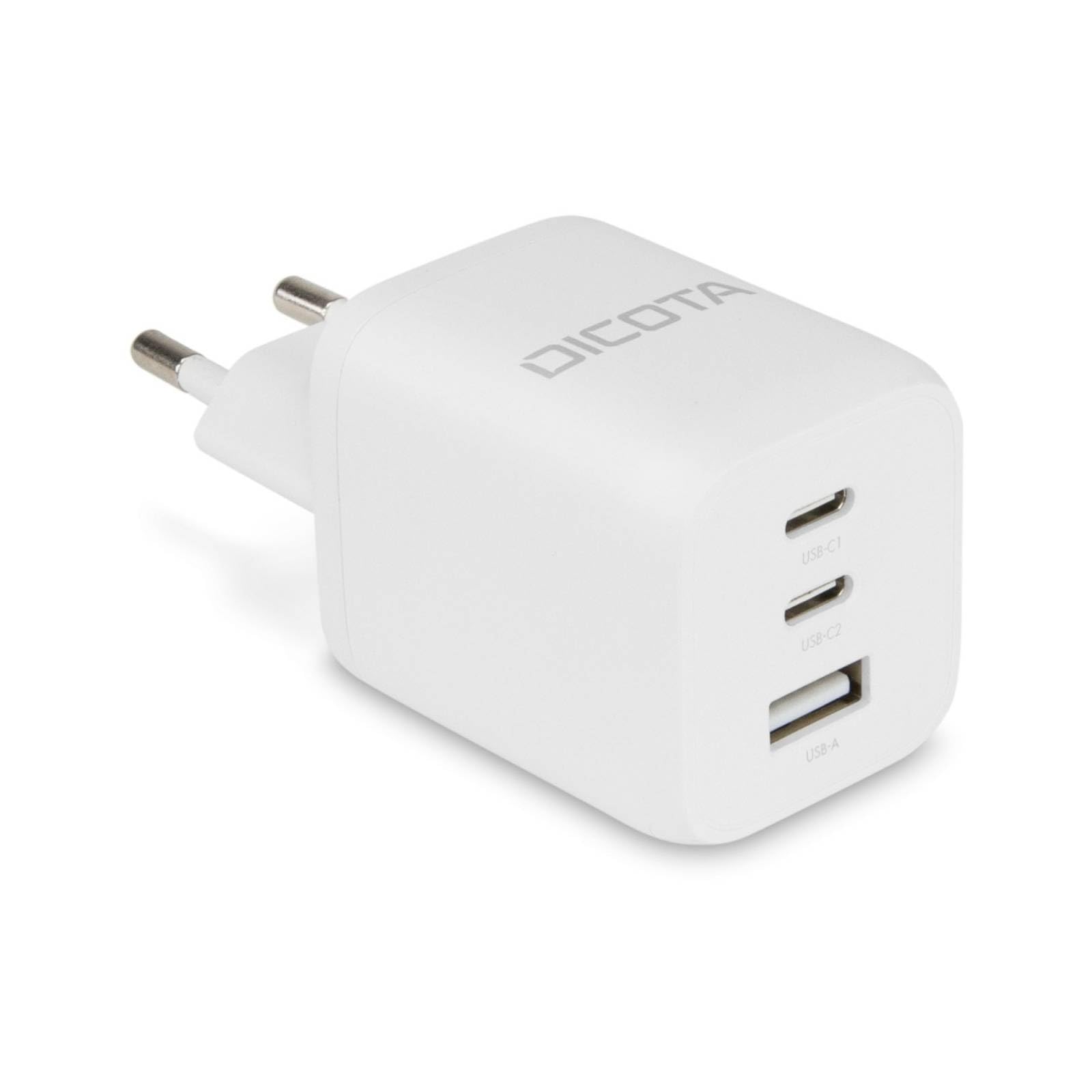 Dicota D32054 Caricabatterie Per Dispositivi Mobili Universale Bianco Ac Ricarica Rapida Interno (3-PORT Gan Wall Charger [65W] - Eu)-image