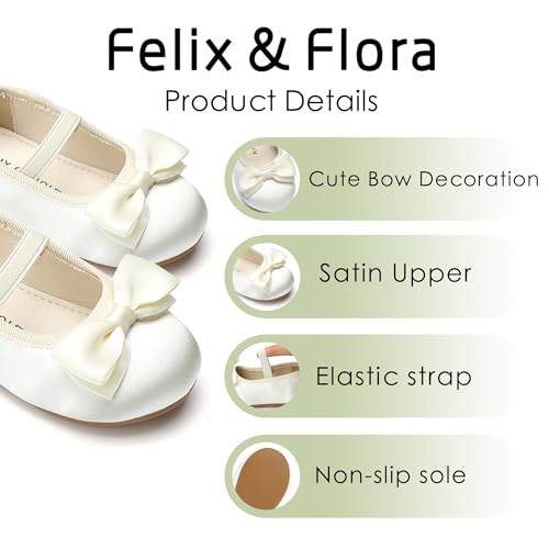 Image of Felix & Flora Toddler Flower Girl Dress Shoes - Girl Ballet Flats Party School Shoes Wedding