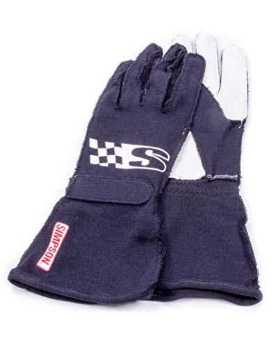 Simpson Safety Large Black Single Layer Super Sport Driving Gloves P/N SSLK