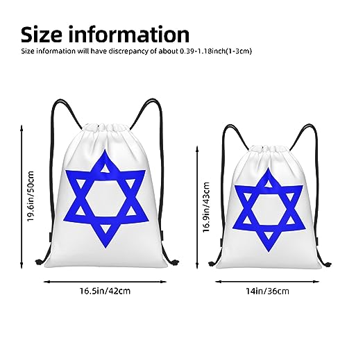 Star of David Drawstring Backpack Yoga Beach Sackpack Lightweight Gym Sports String Israel Star of David Bag M4