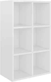 vidaXL Libreria/Credenza Robusta Elegante Classica Mobile Versatile Mensole Scaffali Espositore Libri Dvd Bianco Lucido 66x30x97,8 cm in Truciolato