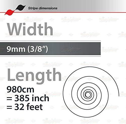 Miniatura 2 de Cinta adhesiva de vinilo para carrocerías y piezas de vehículos, color gris oscuro, 3/8 pulgadas, raya de PIN de 32 pies de longitud para