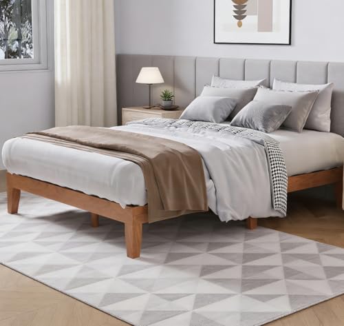 MALOL 12 Inch Full Size Wood Bed Frame, Sturdy Bed