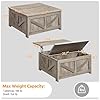 Yaheetech Lift Top Coffee Table, Square Farmhouse Coffee Table with Hidden Storage Compartment, Wood Center Table for Living Room, Home Office, Gray #2