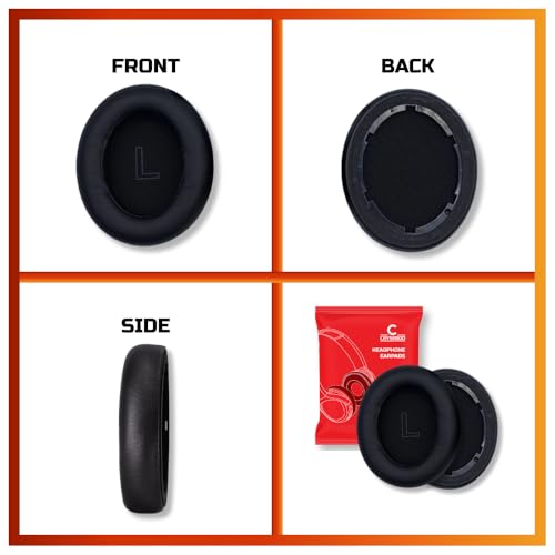 Image of Crysendo Headphone Cushion for Anker Soundcore Life Q10 / Q10 Bluetooth Headphones | Replacement Ear Cushion Foam Cover Ear Pads Soft Cushion | Protein Leather & Memory Foam (Black)