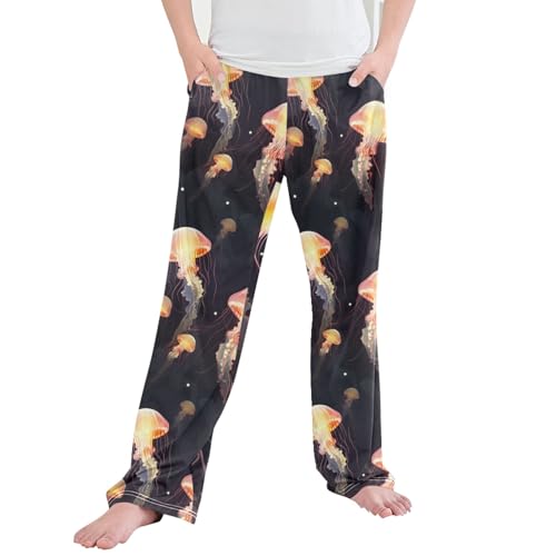 Jellyfish Long Pajama Pants Elastic Waist PJ Bottoms with Pockets S A110441