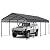 12 ×20 Metal Carport with Galvanized Steel Roof, Heavy Duty Outdoor Garage Shed Alternative, Car Canopy Storage Pavilion, Dark Grey