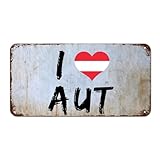 austria vintage chart Medidas: 30 x 40 cm Letrero retro de aluminio con texto en inglés \