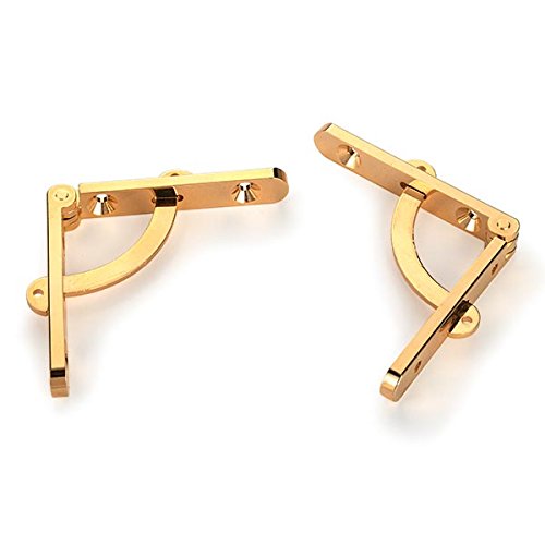Highpoint Side Rail Hinge with Stay, Solid Brass, 1 Pair