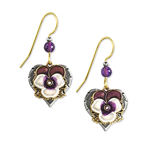 Silver Forest Earrings - Purple Violet W Filigree #TOP7
