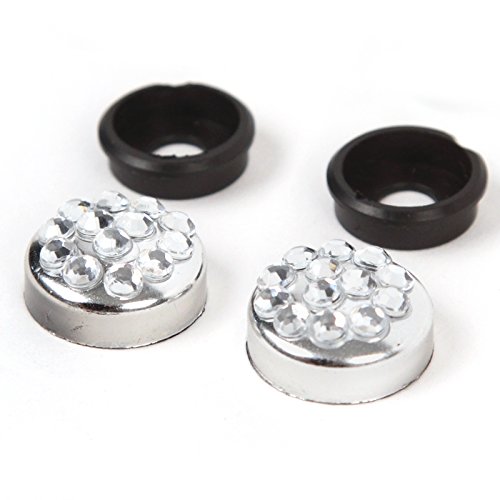 Red White Silver Bow Tie Crystal Rhinestone Glitter License Plate Frame Car Auto #TOP4