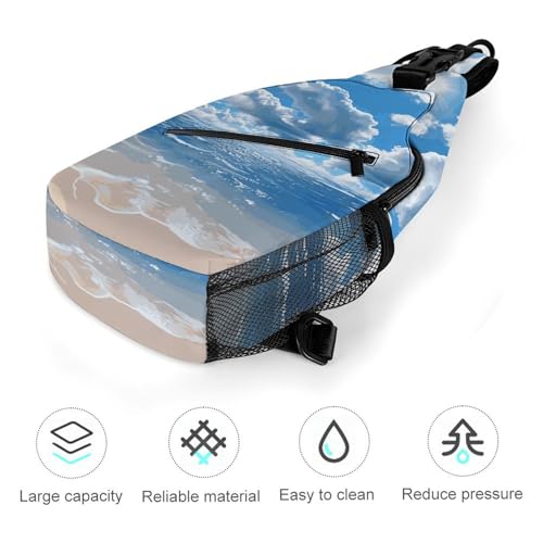 Mochila Sling Bag Crossbody Casual Azul miniatura 5