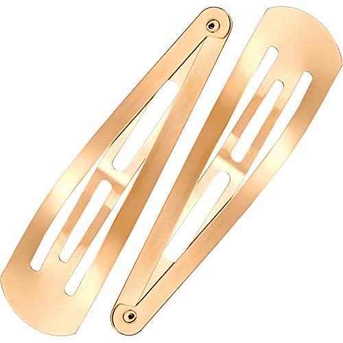 30 Pieces 3.1 Inch Large Metal Snap Hair Clips No Slip Hair Barrettes Girls Women Hair Accessories (Gold)