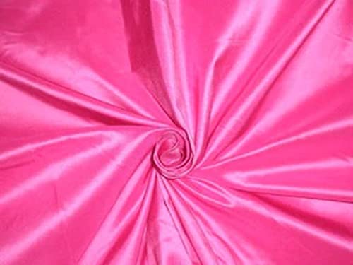 Tissu taffetas de soie naturelle rose vif haut de gamme pour robe de soirée