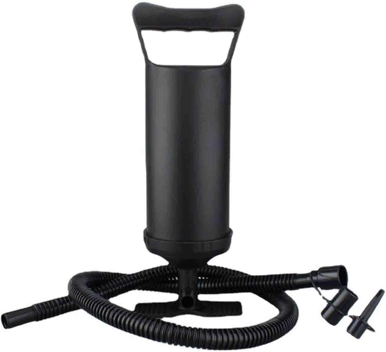 JUSHZ Balloon Pump for Inflatables Airbed Pump Inflatable Pump Air Mattress Ball Portable Nozzles Manual American Style Air Nozzle Retractable Air Tube Two-Way (300mm,Black)