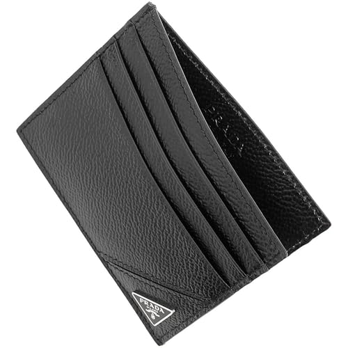 Prada Mens Black Vitello Grain Leather Card Case Holder3