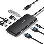 Lemorele Docking Station Dual Monitor- 7-in-1 USB c hub with 2 HDMI Adapter 4K@60Hz,USB 3.0 & 3-Port USB 2.0,100W PD Charging,Plug and Play for Dell/HP/MacBook/Surface Laptop