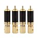 Produktbild 4 Stück Premium High End Cinch Stecker Carbon,24K Vergoldet,Audio Adapter Stecker,bis zu 9.98mm