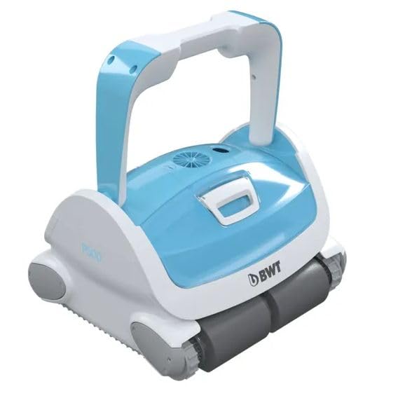 KURIL AQUABOT BWT P500 LED Robot limpiafondos para Piscina – Succión 19 m³/h, filtros 4D, navegación Inteligente, LED Azul, Limpieza Completa, con Carro y Cepillo Vibrante