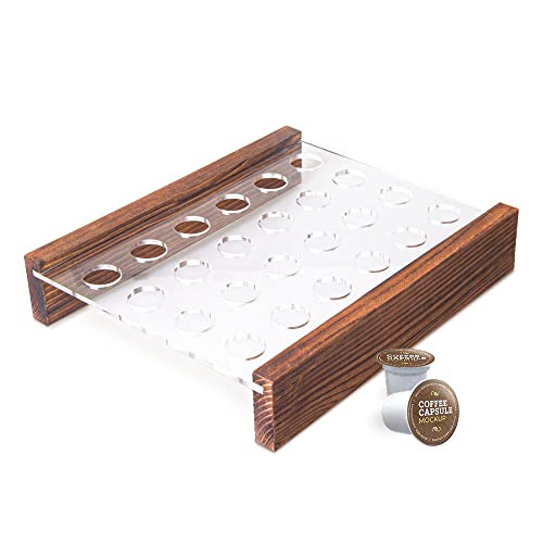 Kreveroy Coffee Pod Holder Storage Organizer Tray Drawer Insert For Kitchen Office Pantry Washable Coffee Pod Holds 24 Coffee Pods, Clear Acrylic #TOP24