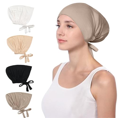 Ayehioju 4Pcs Women'S Lower Scarf, Hijab Hat, Bonnet Inner S...