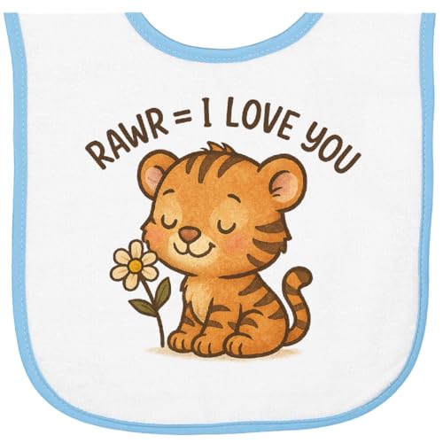 inktastic Cute Tiger RAWR I Love You Toddler Design Baby Terry Cloth Bib