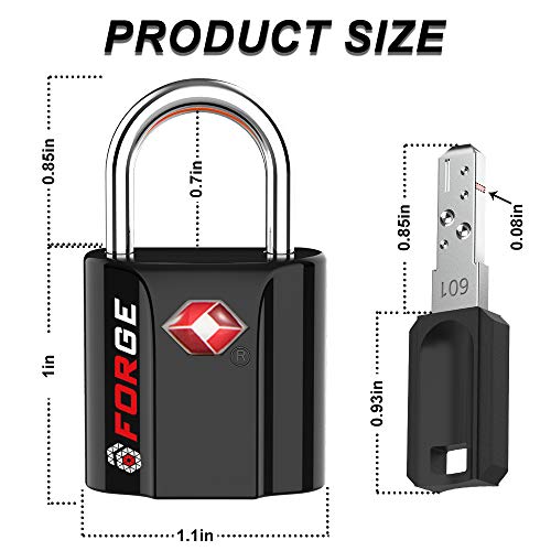 Black 2 Pack Tsa Approved Travel Luggage Locks Ultra-Secure Dimple Key Travel Locks With Zinc Alloy Body #TOP5