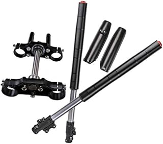 TDPRO Upside Down Front Fork Shocker and Triple Clamp Handlebar Riser set 45mm/48mm for Dirt Pit Pro Trail Bike 110cc 125cc 150cc (Black+Black 700mm)