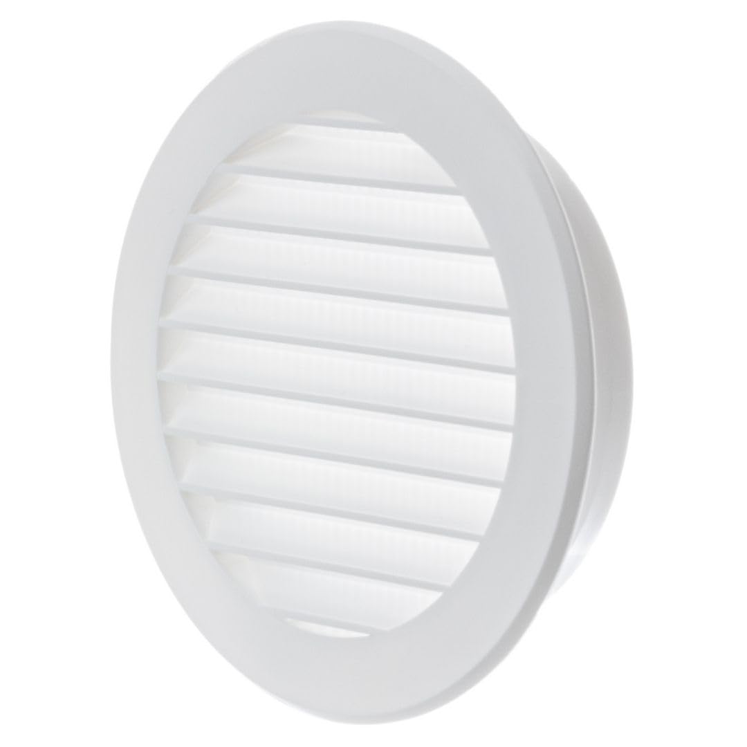Lirast White Ø 100Mm / 4 Inch Plastic Ventilation Grille - Round Air Vent Cover