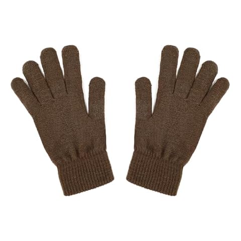 SHEVERCH Brown Winter Knit Gloves for Men Women Soft Fleece Lined Thermal Warm Gloves Cold Weather Cover