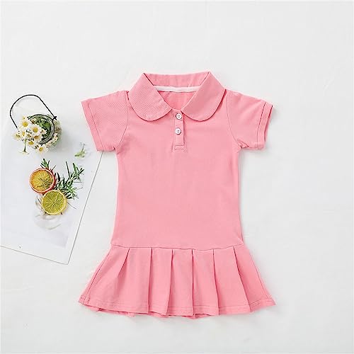 Girls' P𝗶que P𝐨lo Dress School 𝗨niform Ruffle Short Sleeve P𝐨lo Dress Little Girls Summer Beach Dresses4