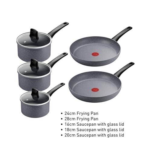 Tefal Healthy Cook On Non-Stick 5-Piece Pan Set, Glass Lids - Image 2