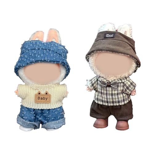 TOPtoper Kleidung für Puppe, 2 Outfit-Sets für 17 cm Kleidung für Labubu, Stilvolle, Bezaubernde Puppenkleidung und Acce...