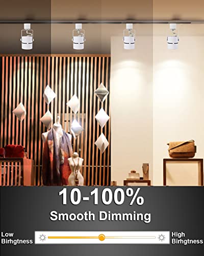 Mocaoire Led Track Lighting Heads,10W 4000K Cool White H Type Track Lighting Rail Ceiling Spotlight For Accent Task Wall Art Exhibition Lighting 120V 24° Halo Type 4 Pack (White) #TOP3