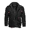 TACVASEN Men’s Winter Jacket Cotton Military Jackets Fleece Lined Thick Work Warm Cargo Coats with Hooded