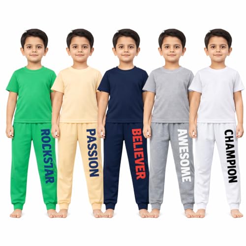Image of AmazBabyBoys Cotton Printed Track Pants Boy's Regular fit Trackpants (Assorted Prints)