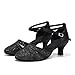 HIPPOSEUS Zapatos de Baile Latino Mujer 5 cm Tacon Bajo Negro Lentejuelas de Salón Cerrados Salsa y Bachata Tango Calzado para Bailar Imagen de HIPPOSEUS Zapatos de Baile Latino Mujer 5 cm Tacon Bajo Negro Lentejuelas de Salón Cerrados Salsa y Bachata Tango Calzado para Bailar