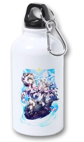 MERCHANDMANIA Bidón 400ml metálico videojuego mmo rpg arknights silver ash personajes para viaje y deporte