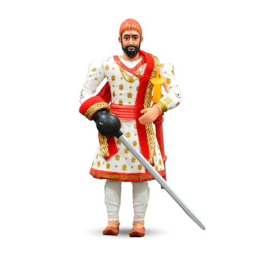 Image of Swarajyache Shiledar - The True Super Hero - 6 Inch Tall Action Figure with Accessories (Maharaj, White)