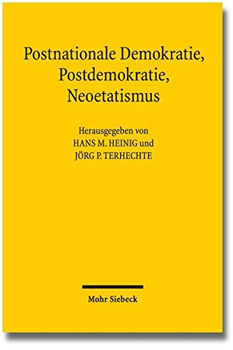Postnationale Demokratie, Postdemokratie, Neoetatismus: Wandel Klassischer Demokratievorstellungen in Der Rechtswissenschaft