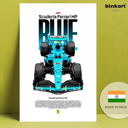 Image of BLINKART Scuderia Ferrari SF-23Car Posters Sticker Gift Items for Boys Room Wall Decor || Comes with Double-Sided Tape|| Decoration Bedroom Living Room Office Studio Decor | 12x18 In (A3) - CAR-257