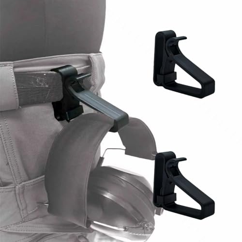 Universal Ear Muff Belt Clip 2-Pack - Ear Protection Clip for Shooting/Work - Mechanical Lock - Fits All Belts & 45mm Earmuffs - Heavy-Duty Hearing Holder