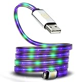 Micro USB Cable with Sparkling Blue and Green LED Current by DATASTREAM for Power Charging , Data Sync and Transfer - Works with Samsung Galaxy Note 5 , HTC Desire 820 , Microsoft Lumia 550 and More